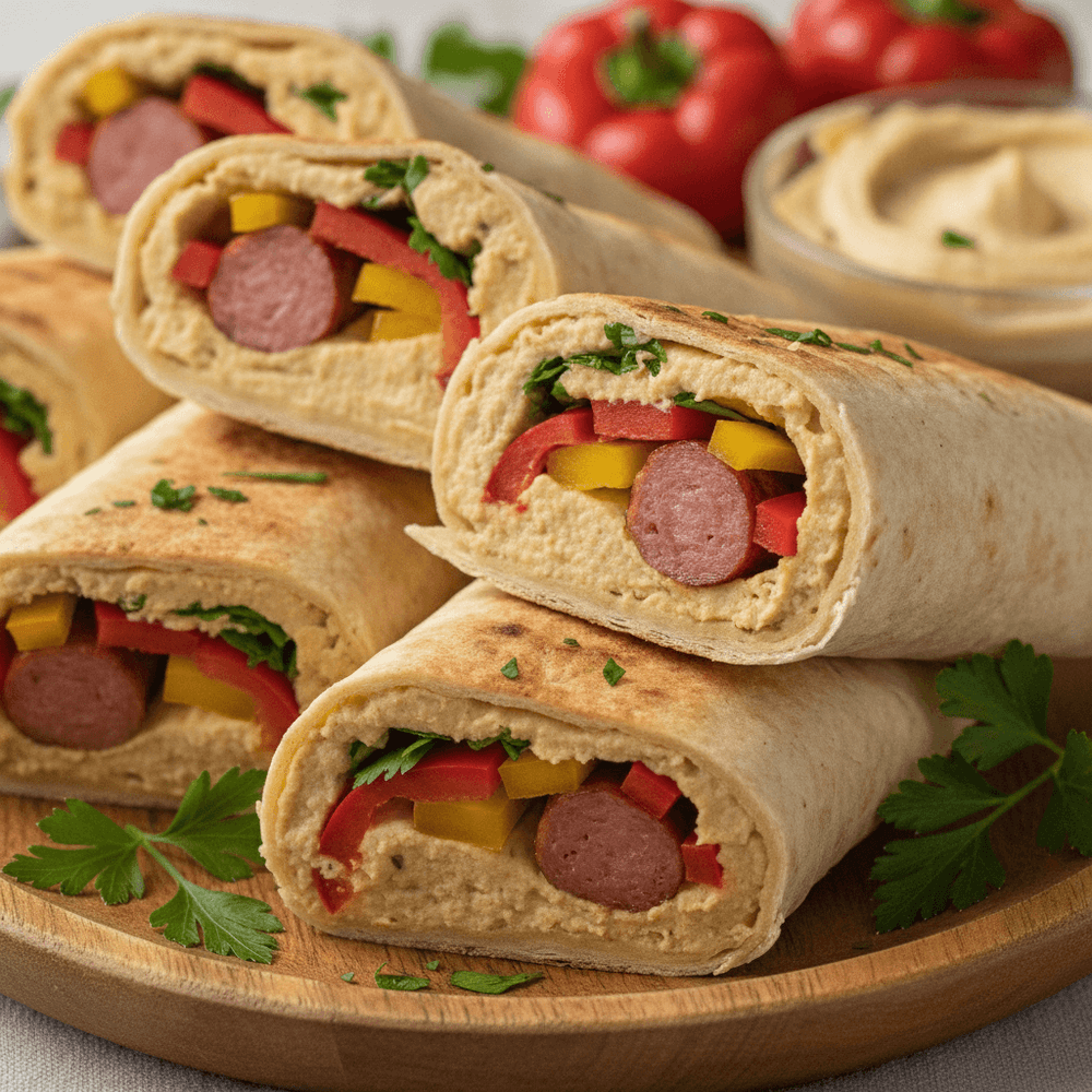 Kabanoss i libabröd med hummus