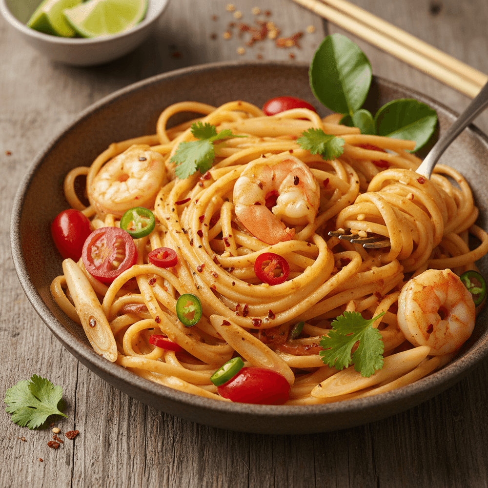 Krämig Tom Yum-pasta