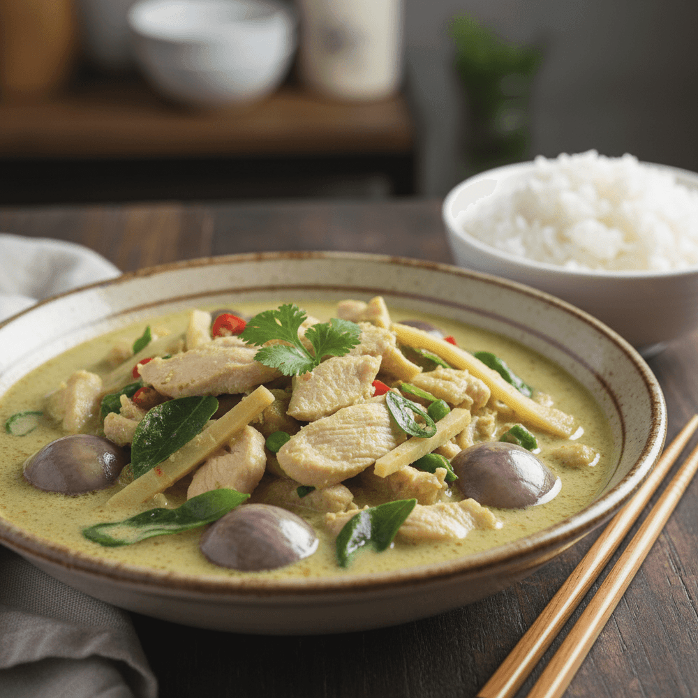 Enkel Thai Grön Curry med Kyckling