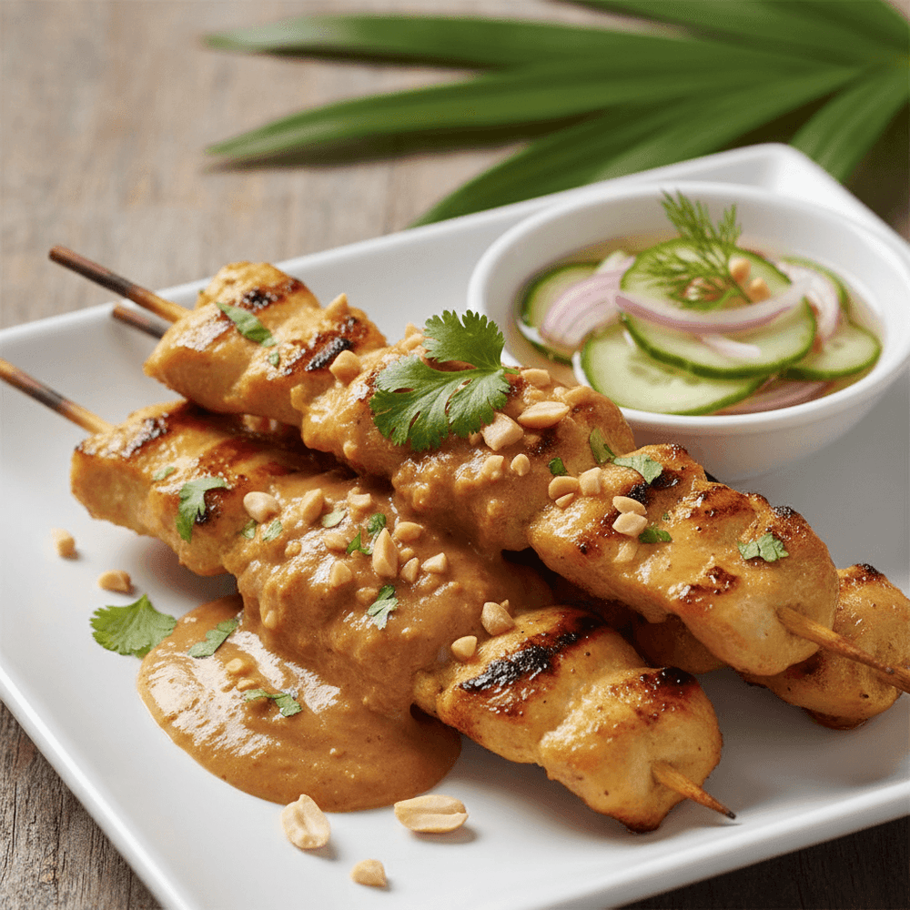 Thai Kycklingsatay med Jordnötssås
