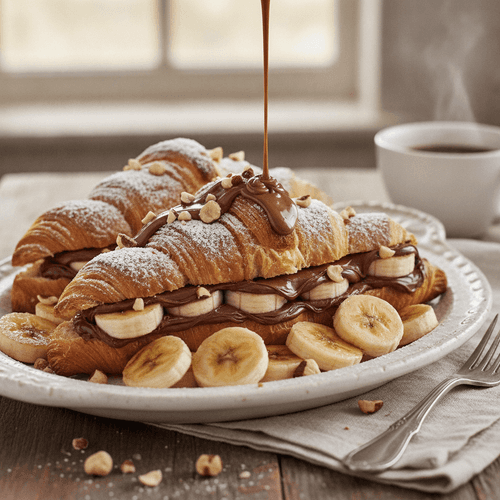 Rostad croissant med hasselnötskräm