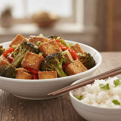 Tofu och broccoli stir fry