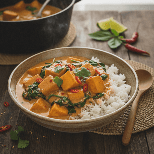 Vegansk thaisötpotatiscurry