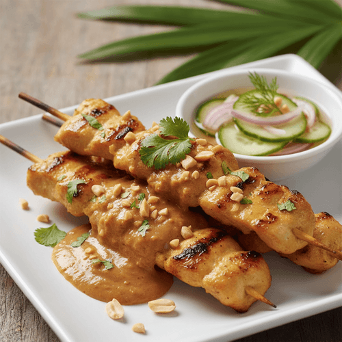 Thai Kycklingsatay med Jordnötssås