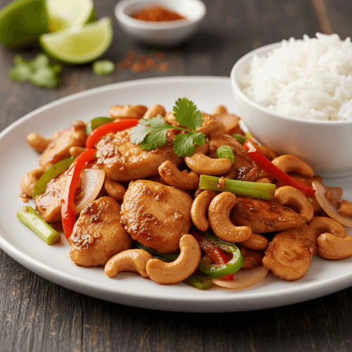 Thailändsk wokad kyckling med cashewnötter