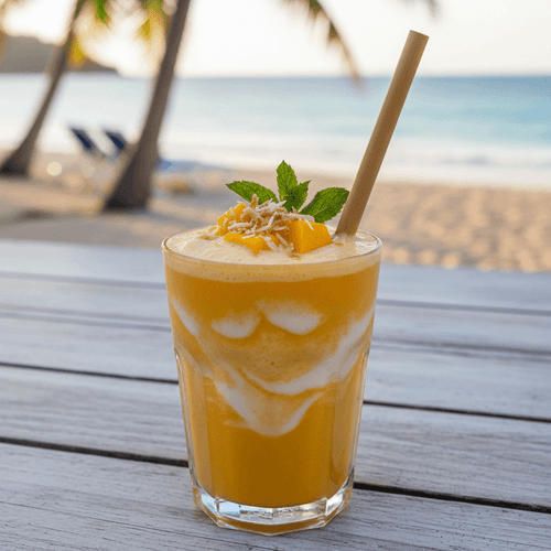 Enkel thai-smoothie med mango och kokosmjölk